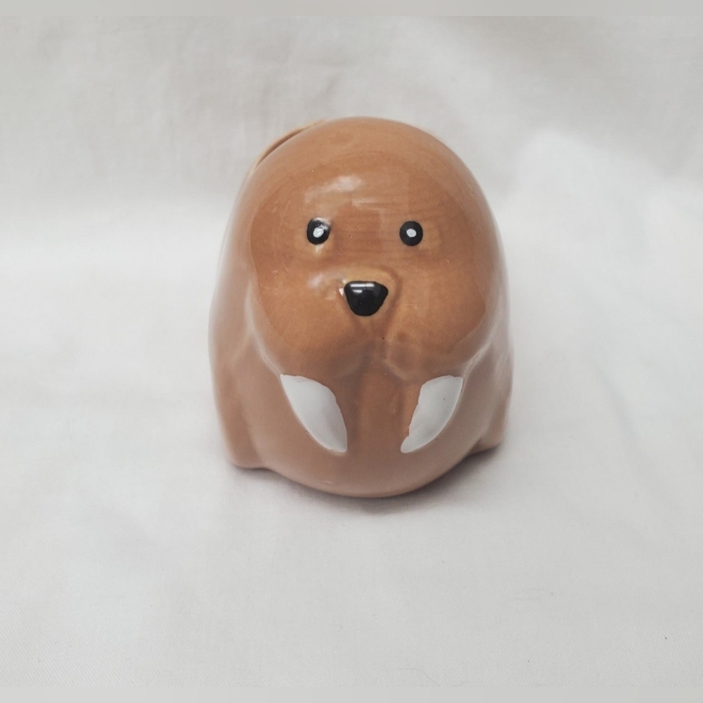 Ceramic Walrus Planter Home Decor Gardening Winston The Walrus
